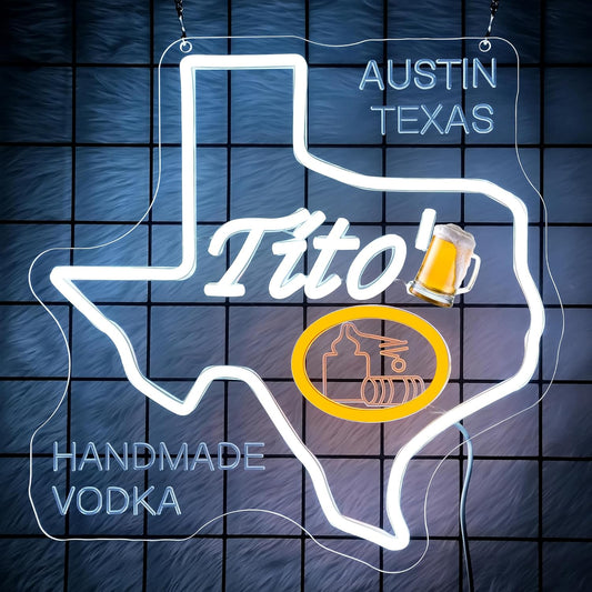 Handmade Vodka Neon Sign for Wall Decor - Beer Bar Acrylic USB Powered LED Wall Art Decor, Light Up Sign Dimmable, for Man Cave Beer Bar Pub Business Club Party Bistro Garage 12.99 x 12.99 Inches