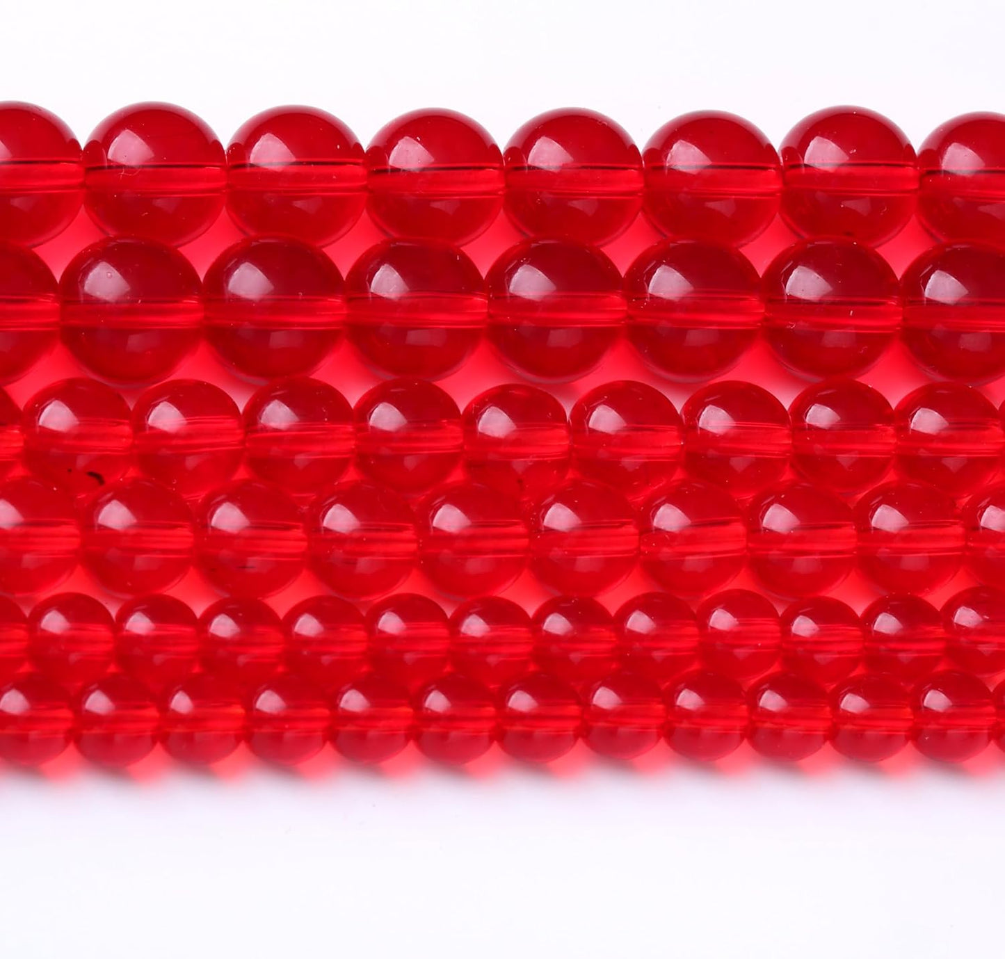 Red Glass Stone Beads Gemstone Round Crystal Energy Jade Beads Stone Beads for Jewelry Making DIY Bracelet Necklace Jewelry Making 1 Strand 15.5inch 35PCS 10MM