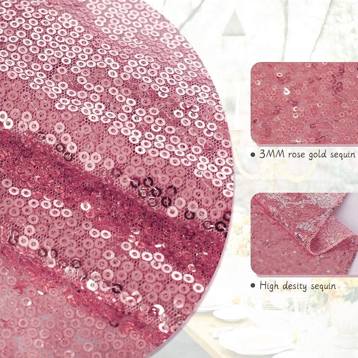 Eternal Beauty Fuchsia Pink Table Runner for Wedding, 2PCS-12x108 Sequin Table Runner Decorations for Birthday Parties, Banquets, Graduations,Christmas