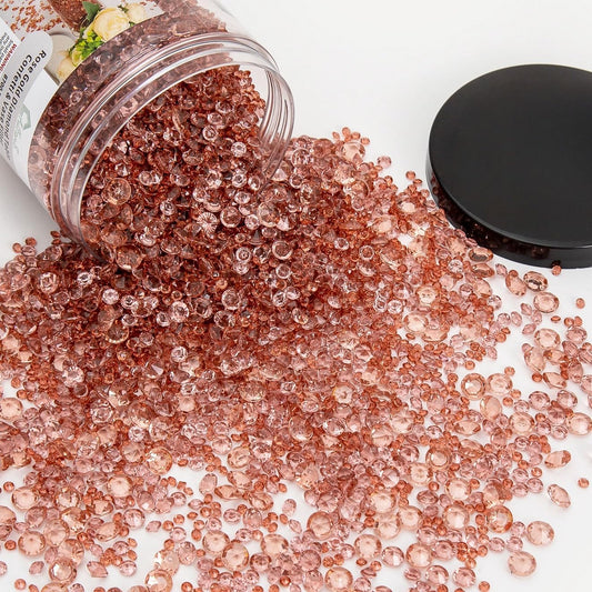 Vase Fillers for Centerpieces Home Deco,8700 Pieces Rose Gold Diamond Table Confetti,Fake Plastic Gems for Bridal Shower,Wedding & Party Decorations