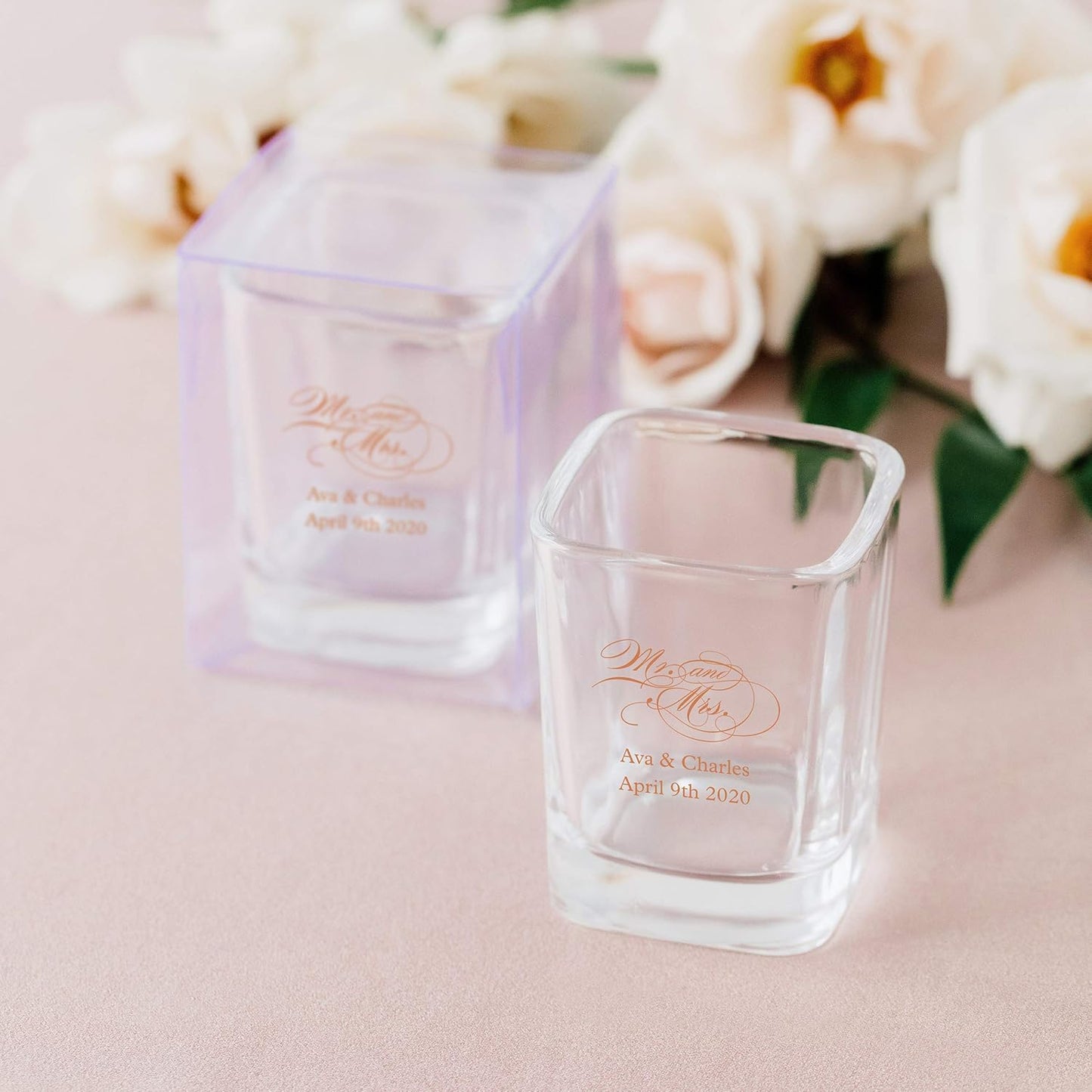 WEDDINGSTAR Personalized 2oz Square Shot Glass Customizable Full Color Print - 180 pack