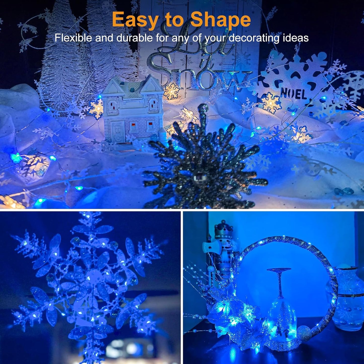 btfarm 12 Pack Fairy Lights Battery Operated [3 Modes], 7ft 20 Led Twinkle Lights String Lights Waterproof Bulk Small Mini Silver Wire for Mason Jars Vases Wedding Table Centerpiece, Blue