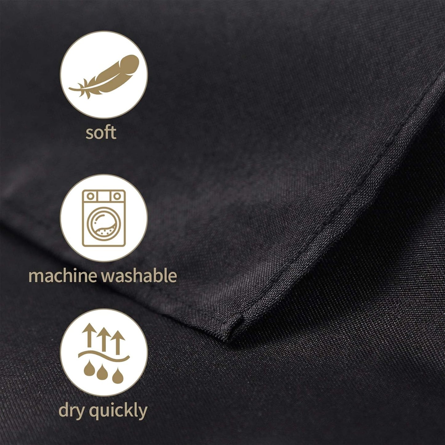 Ascoza 2pack 60x120 Inch Black Rectangular Tablecloth 6 Feet Table Cloth in Polyester Fabric for Wedding/Banquet/Restaurant/Parties