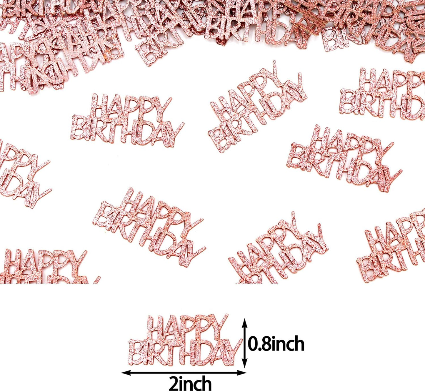 Rose Gold Happy Birthday Confetti for Tables Glitter Birthday Party Decorations Table Scatters for Girls/Adult Women Party Supplies 100PC