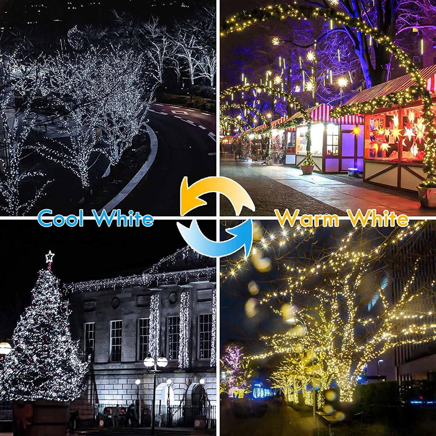 Warm White ⇋ Cool White 66Ft 200LED Fairy Lights Plug in with Remote, Waterproof String Lights Outdoor & Indoor 8 Modes with Timer, LED Twinkle Lights for Girl's Room Halloween Christmas Decorations