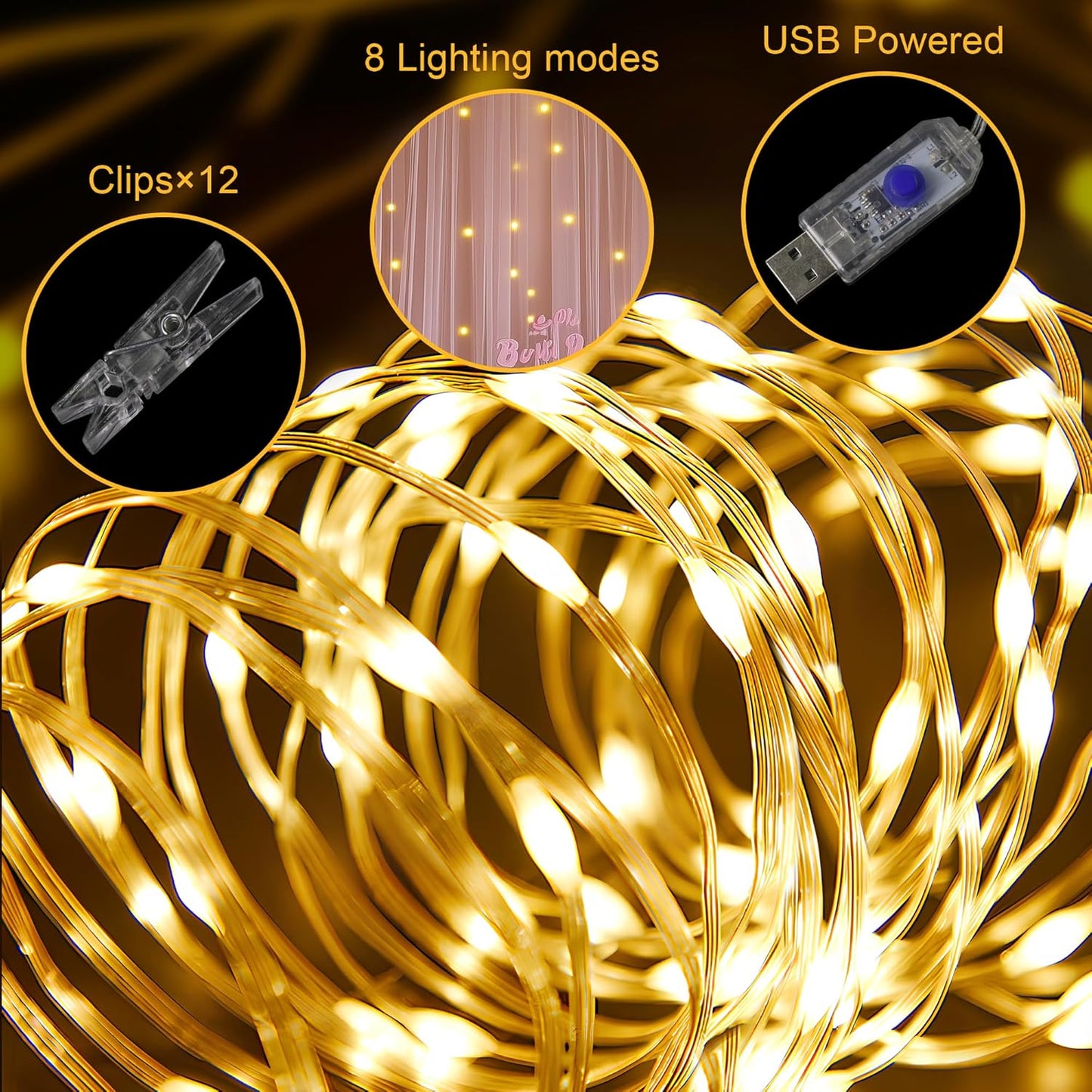 Fomcet Dusty Rose Tulle Backdrop Curtains with Lights String 10FT X 8FT Sheer Curtain with Lights Tulle Curtains Backdrop for Wedding Birthday Party Photo Shoot (2 Panels 5x8FT)