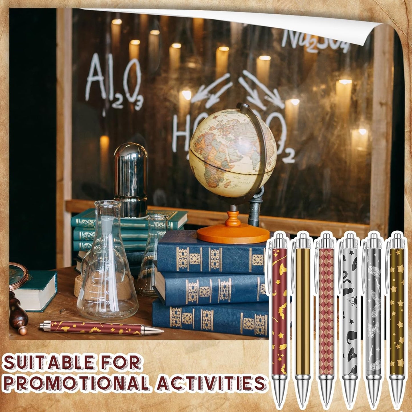 24 Pcs Halloween Party Gift Pens Witch Wizard Favors Castle Ballpoint Pens Wizard Party Supplies Halloween Witch Birthday Decorations for Home Office Game Prizes Gift Bag Fillers