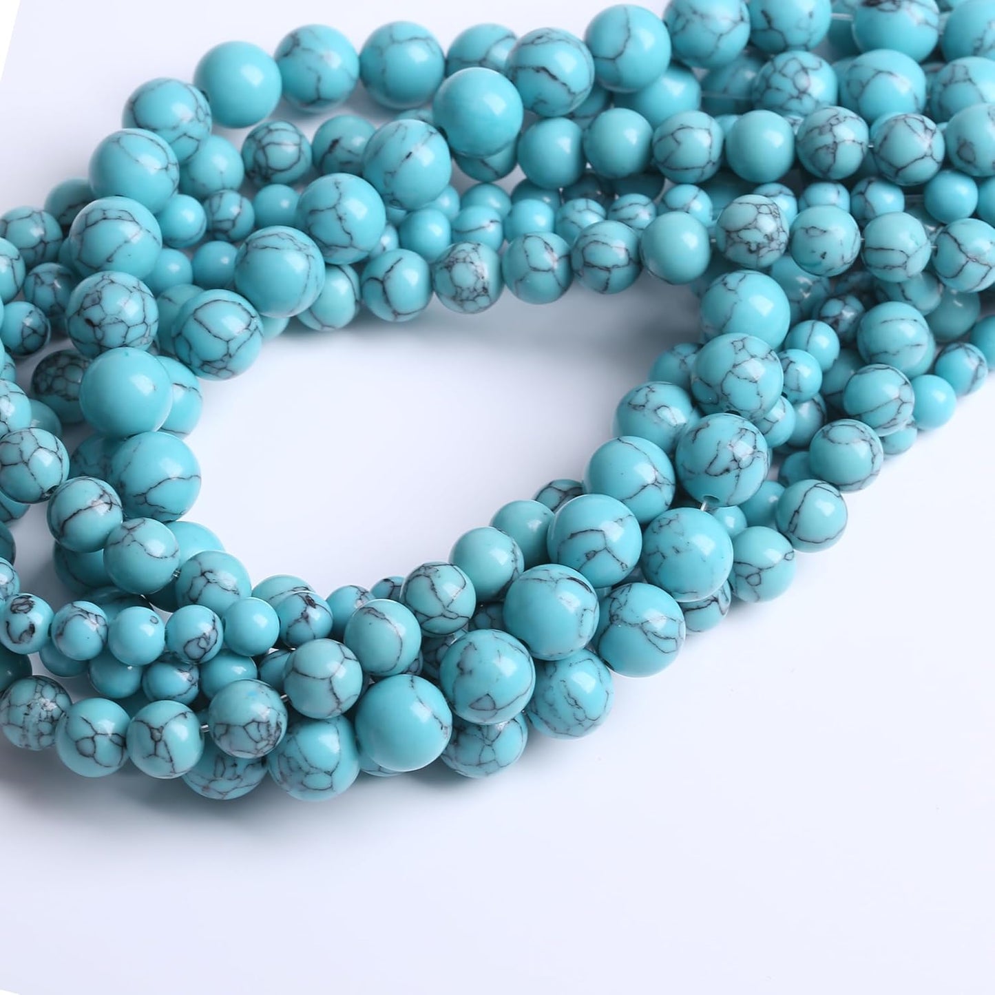 Lake Blue Turquoise Stone Beads, Gemstone Round Crystal Energy Jade Beads, 4MM, 90PCS, DIY Bracelet Necklace Jewelry Making