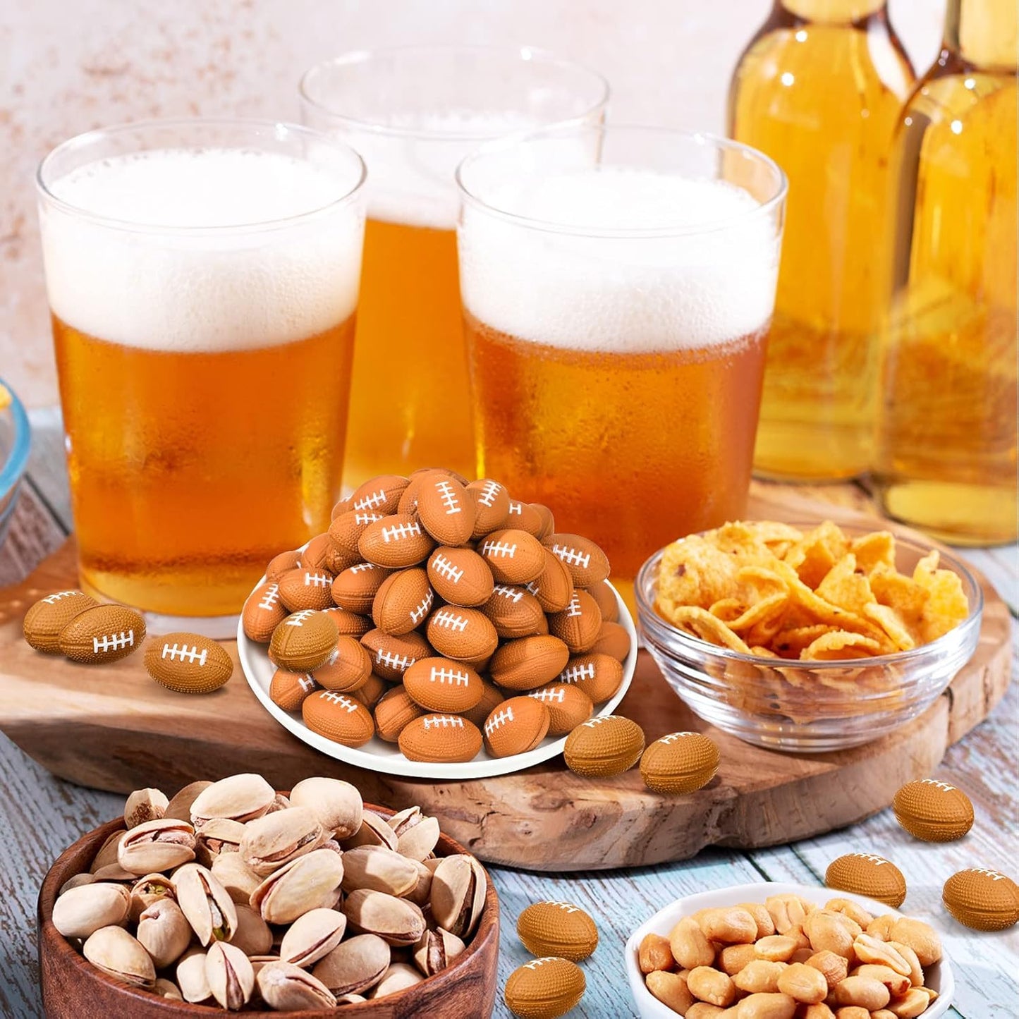 Jerify 250 Pack Mini Footballs Stress Balls Bulk 1.4 Inch Small Soft Foam Sports Balls Fidget Toys for Adults Goodie Bag Stuffers for Birthday Sports Carnival Party Favors(Brown,1.46 x 0.98 Inch)