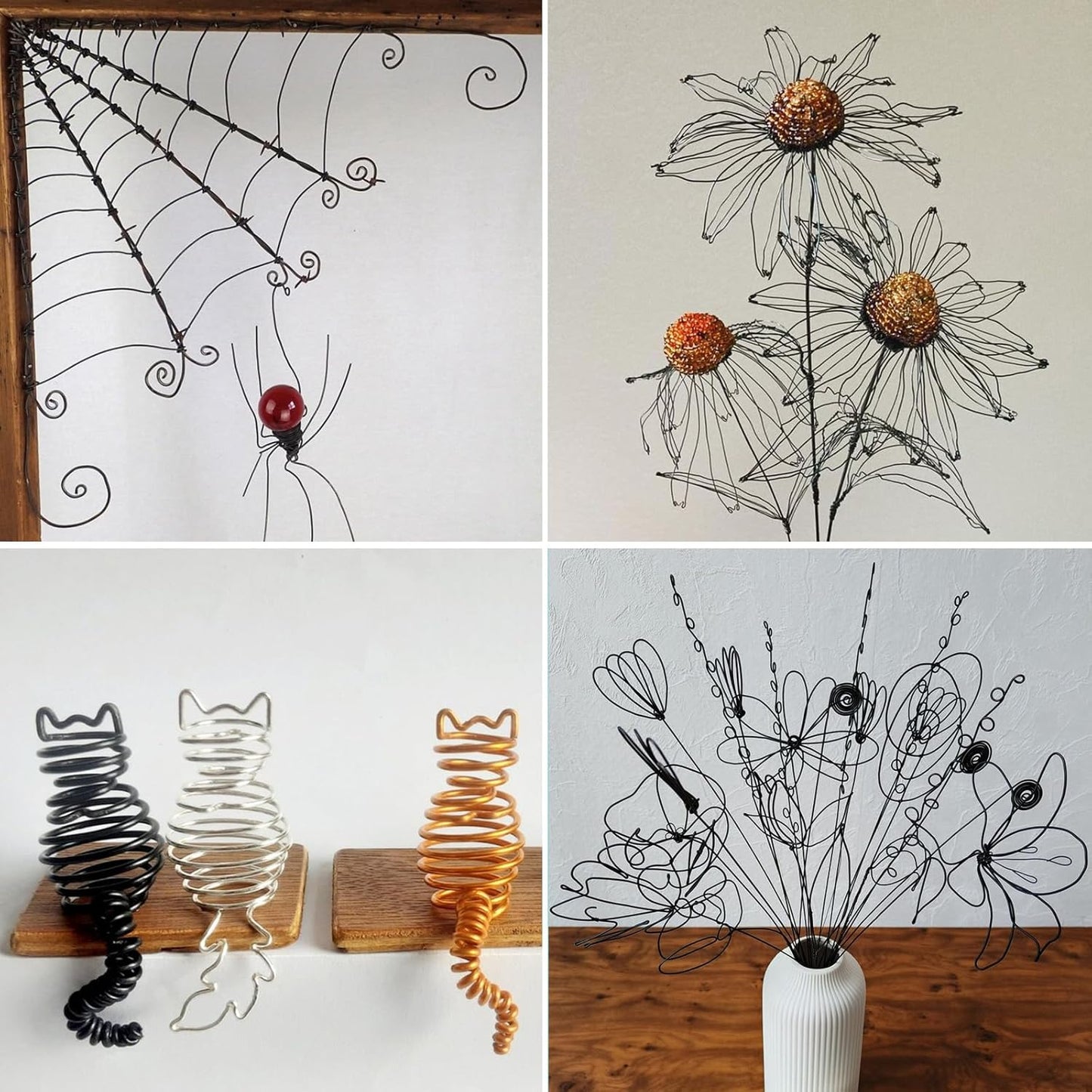 262FT Jewelry Wire 24 Gauge Tarnish-Resistant Copper Beading Wires Roll Bulk for DIY Crafts Jewelry Making, Black Wire