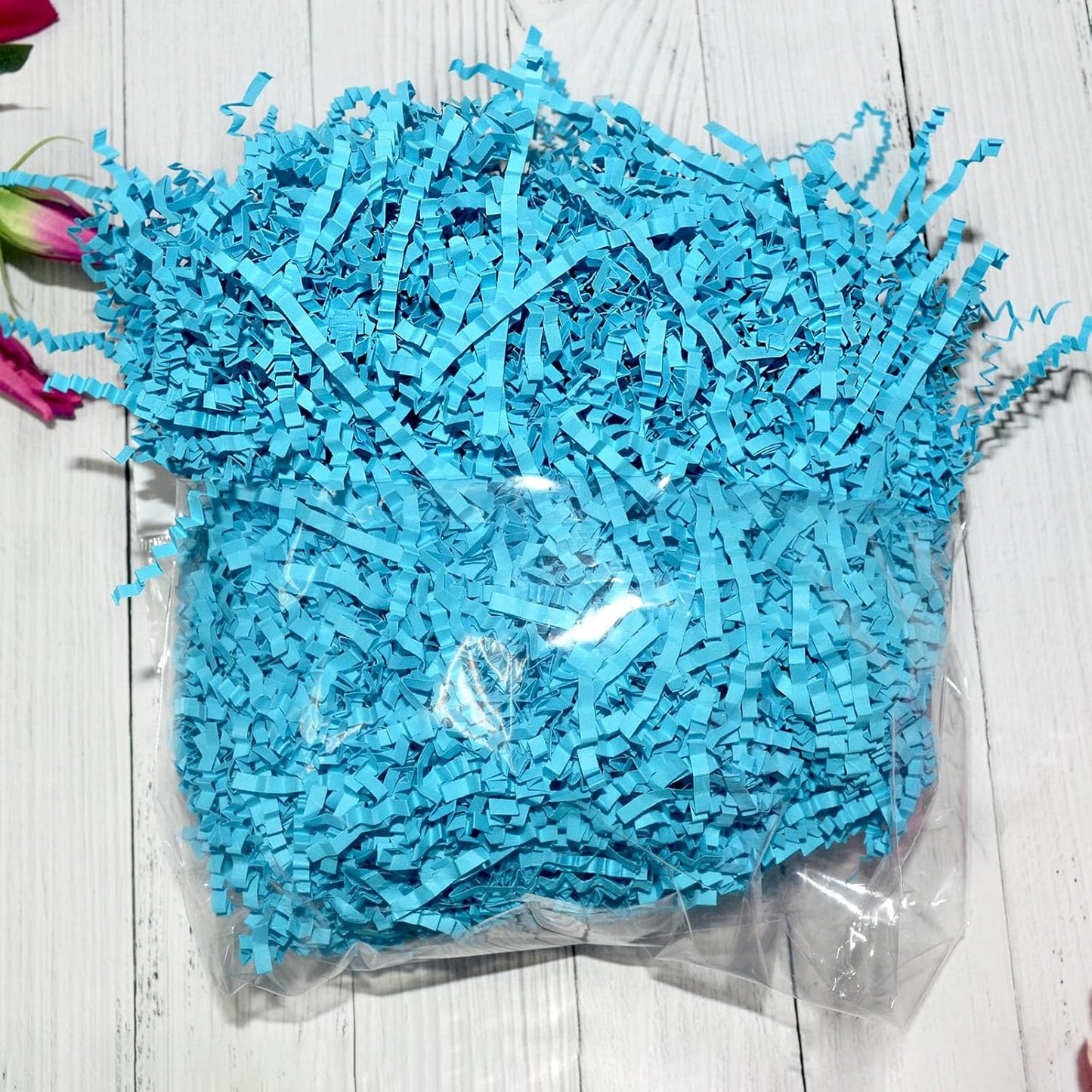 1 LB Lake Blue Crinkle Cut Paper Shred Filler Great for Gift Wrapping, Lake Blue Basket Fillers, Birthday, Gift Wrapping, Anniversary, Halloween Thanksgiving Christmas Party Decor Filling Supplies