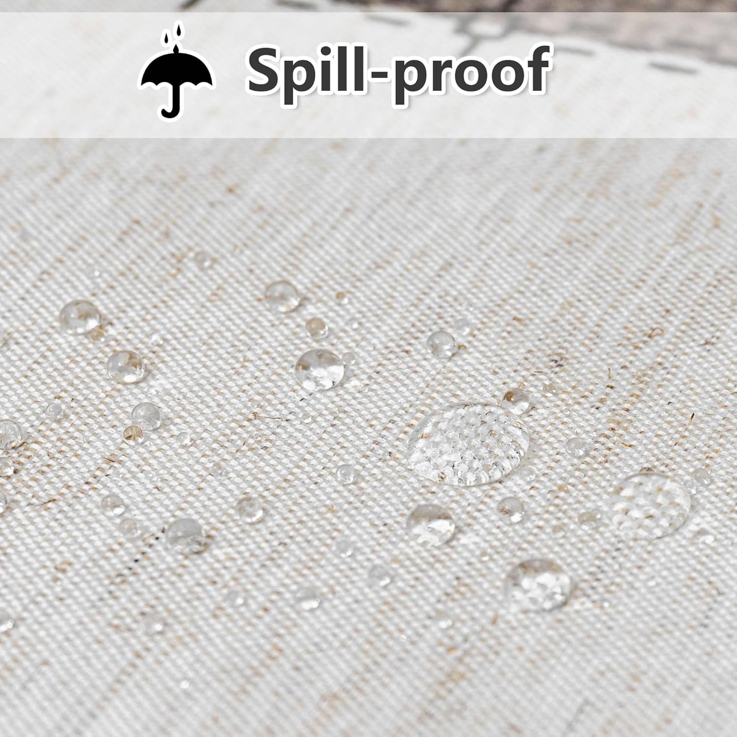 MYSKY HOME Table Cloth 60x102 in Rectangle, Heavy Duty Lines Linen Look Waterproof Tablecloths Farmhouse Tablecloth, Wrinkle Free Table Cover with Coffee Lines for Kitchen Dining, Party