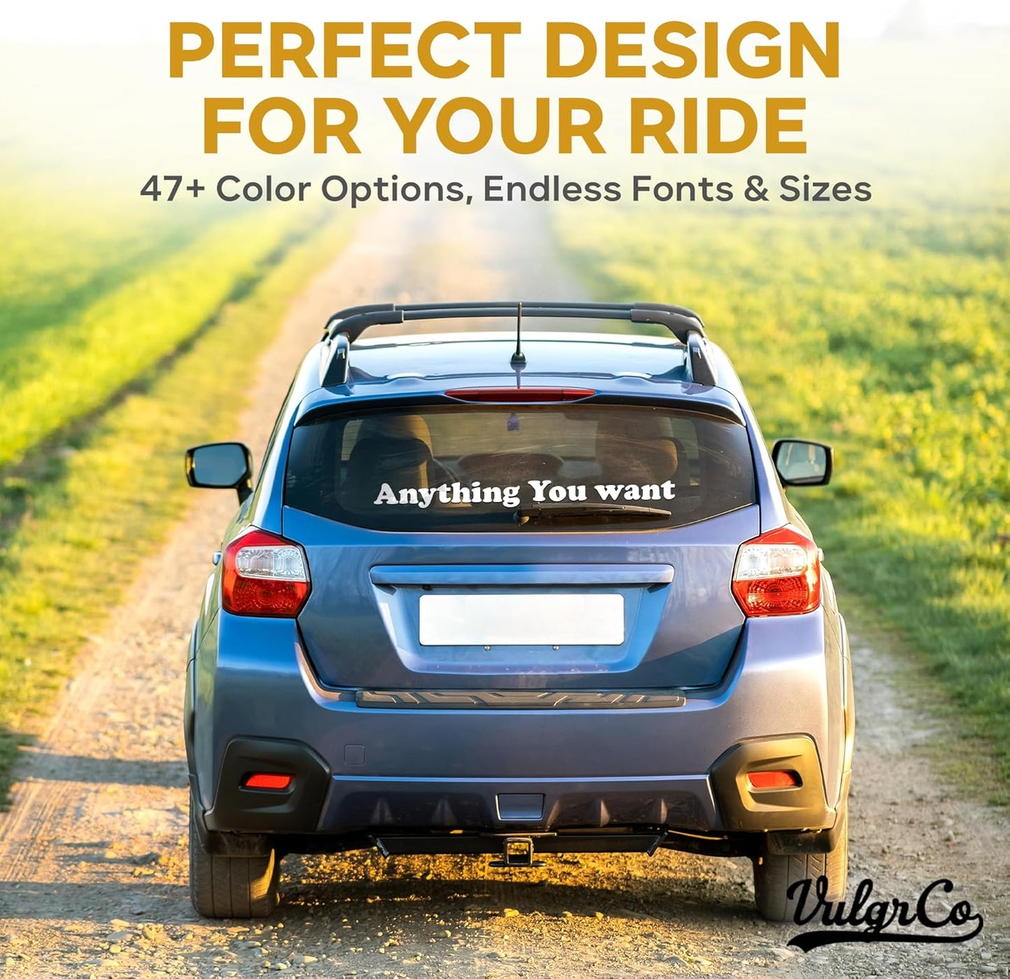 VulgrCo Custom Windshield Decal - Design Your Own Windshield Banner or Custom Window Decals for Cars, Trucks, SUVs - Durable Vinyl Windshield Stickers