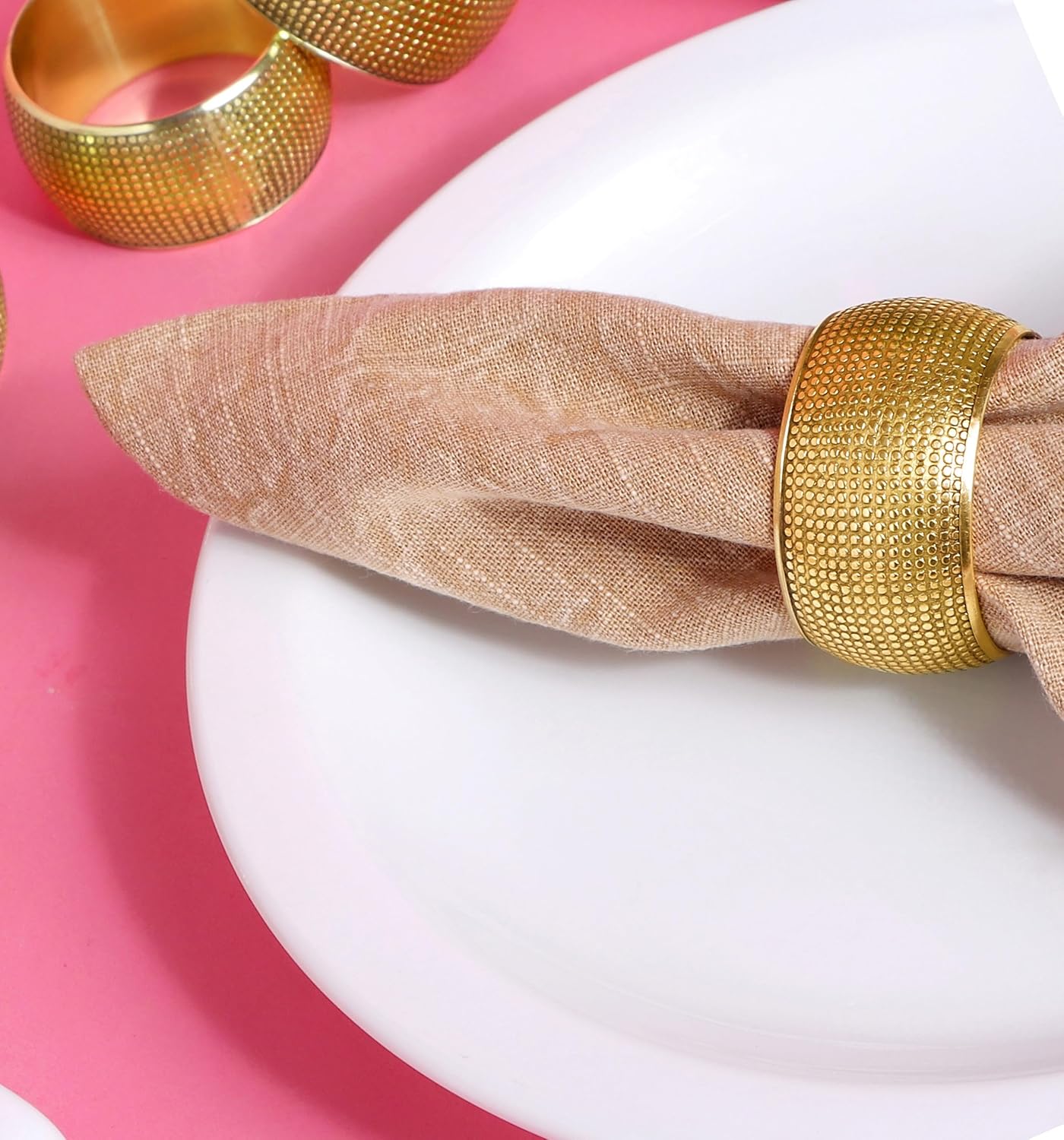 Gold Napkin Rings Set of 12 - Metal Napkin Rings for Dinner Parties, Weddings Receptions, Family Gatherings, or Everyday Use - Metallic Adornment for Table Décor Accessories - ALPHA Living HOME