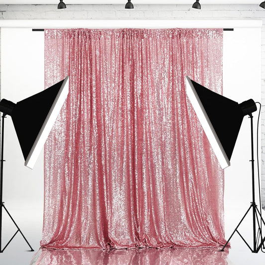 Eternal Beauty Fuchsia Pink Sequin Backdrop, 4x7 Ft Glitter Background Curtains for Shimmer Photography Party Wedding Birthday Back Drop Decor