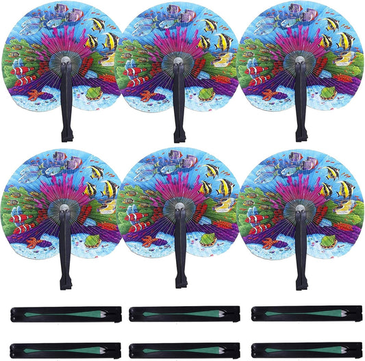 20 Pcs 10" Safari Print Animal Folding Paper Hand Fan Bulk for Gifts,Weddings,Festival,Birthday,Summer,Party Favors,School Cultural Shows