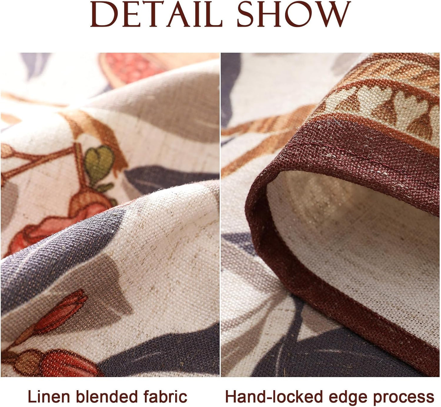 patdrea Designer Linen Round Tablecloth,Vintage Pomegranates and Leaves Tree Tablecloths,Fall Table Decor Cover for Kitchen Dining Christmas,Thanksgiving,Tea Party,Diameter 67"-Tehran a