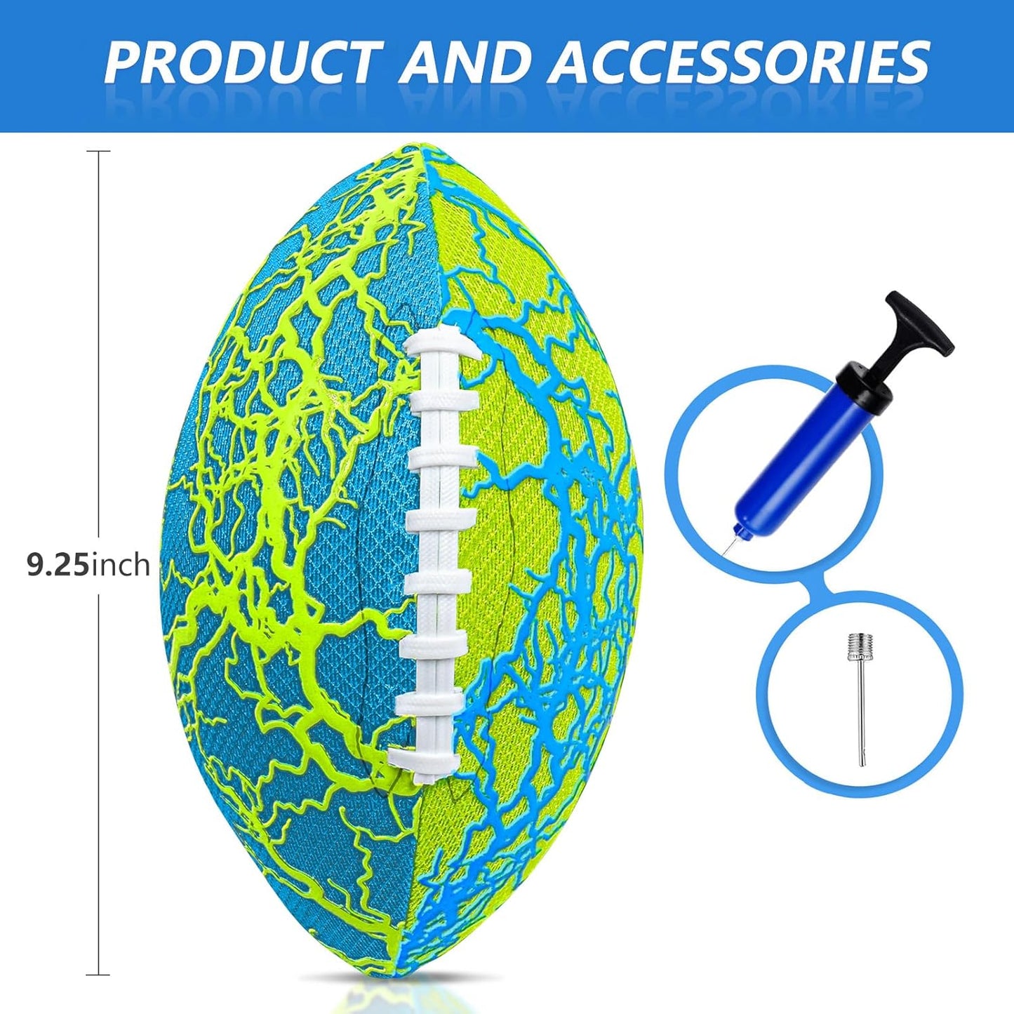 Jasonwell Pool Beach Water Football - Strong Grip Waterproof Soft Football for All-Weather Play Pool Toys Beach Games Backyard Outdoor Sports Toy Christmas Birthday Gifts for Kids Boys Teens Adults