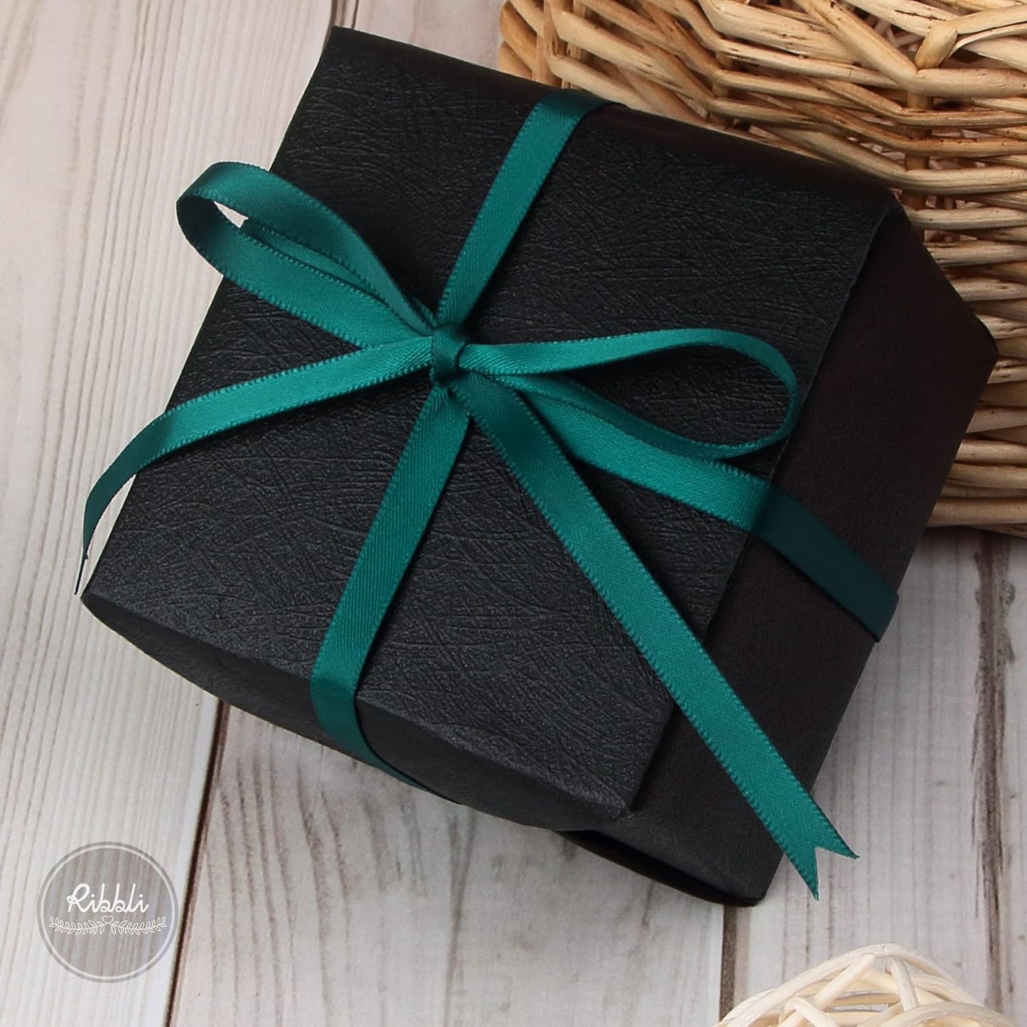 Ribbli Teal Double Faced Satin Ribbon,1/4” x Continuous 25 Yards,Use for Craft Bows Bouquet, Gift Wrapping, Wedding Decoration, Floral Arrangement