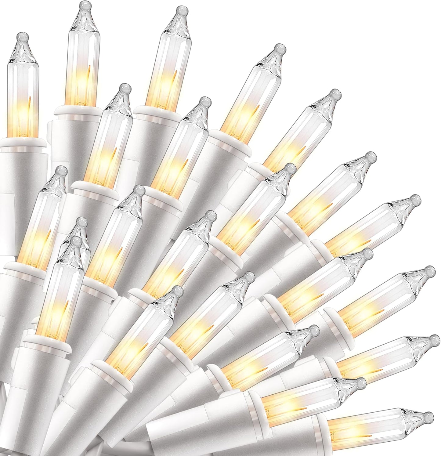 Joiedomi Christmas String Lights Indoor,200(2x100) Mini Warm Fairy Light,43FT Lighting Decor for Patio Dorm Classroom Bedroom Holiday Wedding Party Garland Birthday Festival,White Wire