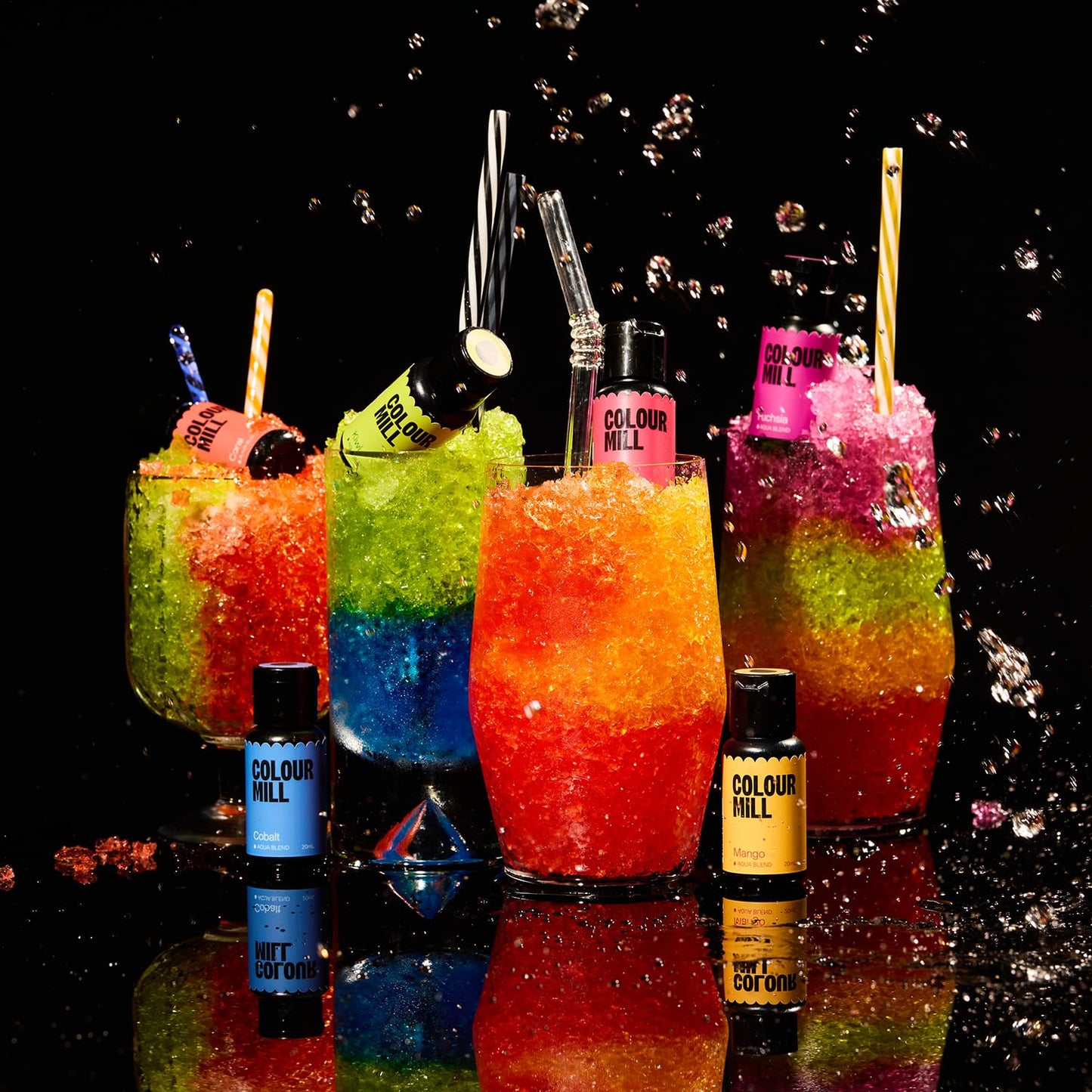 Colour Mill Tropical Pack Aqua Blend Water-Based Food Coloring, 20 Milliliters Each of 6 Colors - Cobalt, Coral, Fuchsia, Kiwi, Mango and Melon