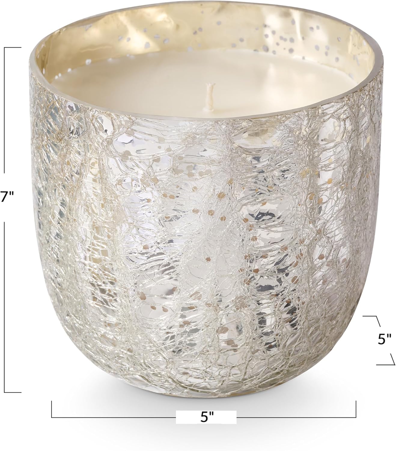 ILLUME Large Boxed Crackle Glass Candle, Balsam & Cedar