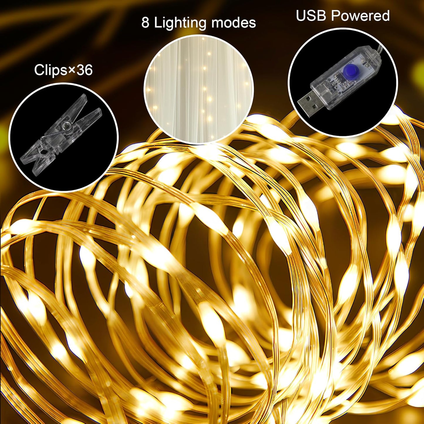 Tulle Backdrop Curtain with Lights String 30 X 8FT Ivory Sheer Tulle Backdrop Curtains for Wedding Birthday Party Reception Photo Booth Background Decorations (6 Panels 5x8FT)