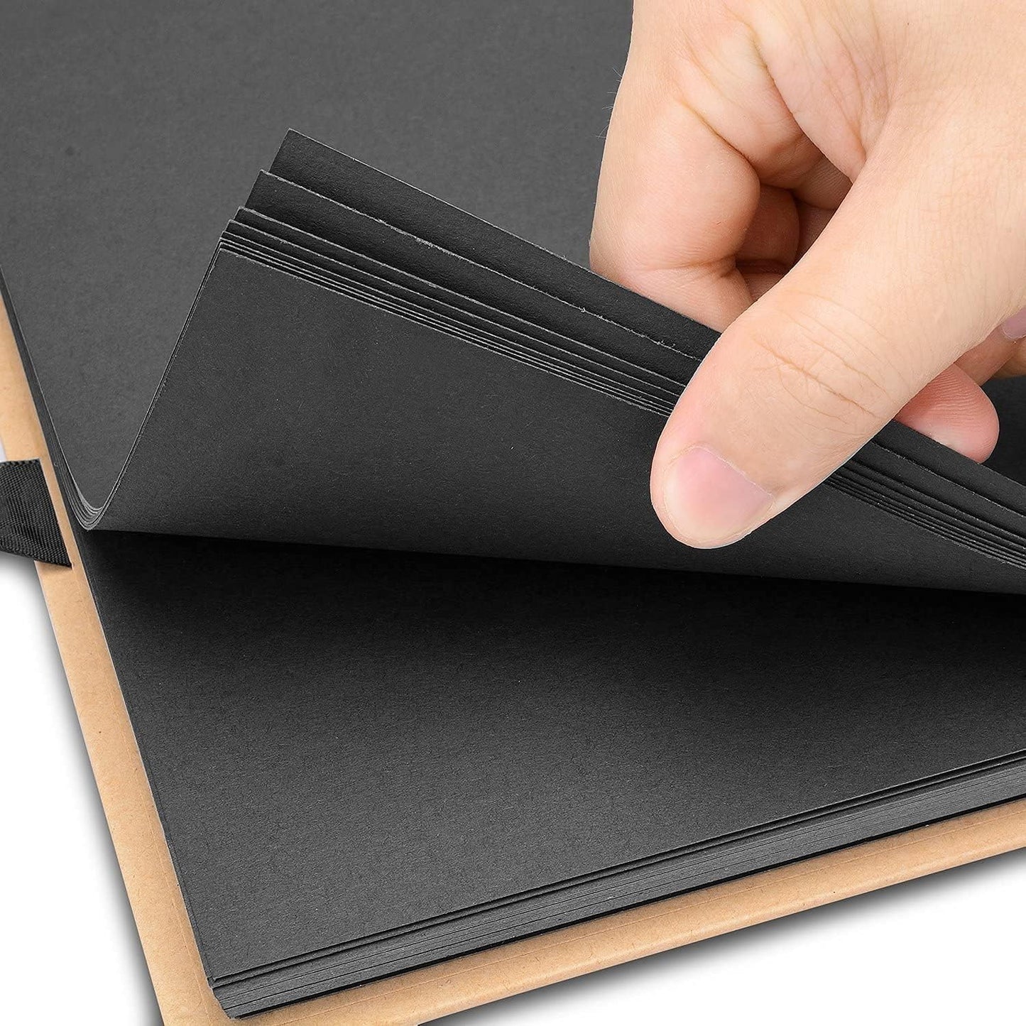 INNOCHEER Photo Album - Self Adhesive 80 Black Pages, Large Scrapbook Wedding Guest Book for DIY Anniversary Travel Memory Scrapbooking (Brown 12 x 12)