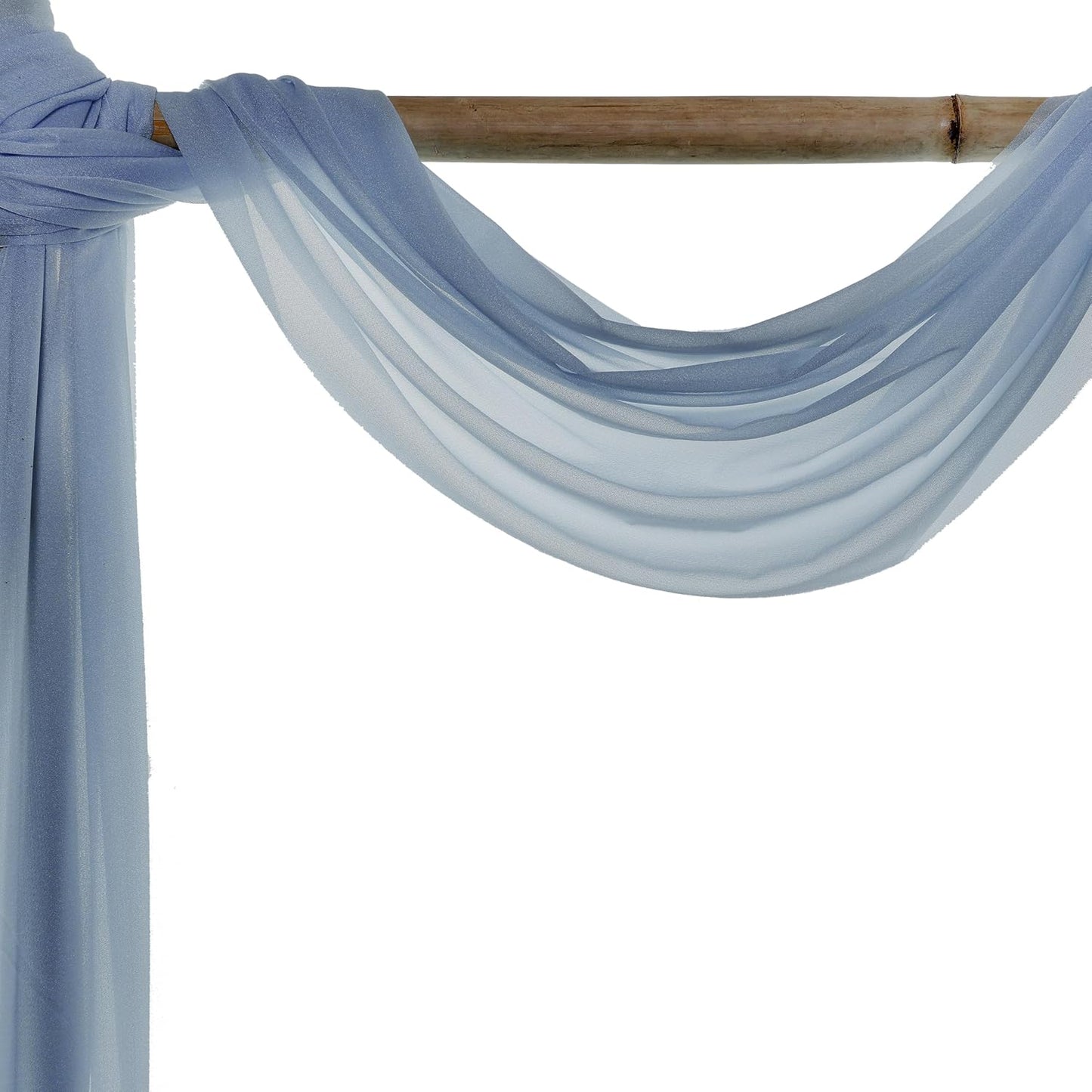 VDS Pack of 1 Panel (30 Inch X 40 Feet) Wedding Arch Draping Fabric Sheer Chiffon Fabric Drapery for Wedding Ceremony Reception Swag Backdrop Canopy Chuppah ARBO Altars Decoration (Dusty Blue)