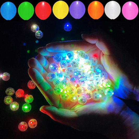 200pcs 10 Colors Balloon Lights, LED Assorted Colors Flash Lights, Mini Ball Light Round LED Ball Lamp for Paper Lantern Balloon Birthday Party Wedding Halloween Christmas Decoration