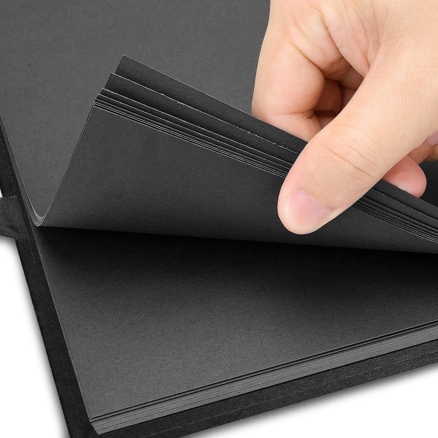 INNOCHEER Photo Album - Self Adhesive 80 Black Pages, Large Scrapbook Wedding Guest Book for DIY Anniversary Travel Memory Scrapbooking (Black 12 x 12)