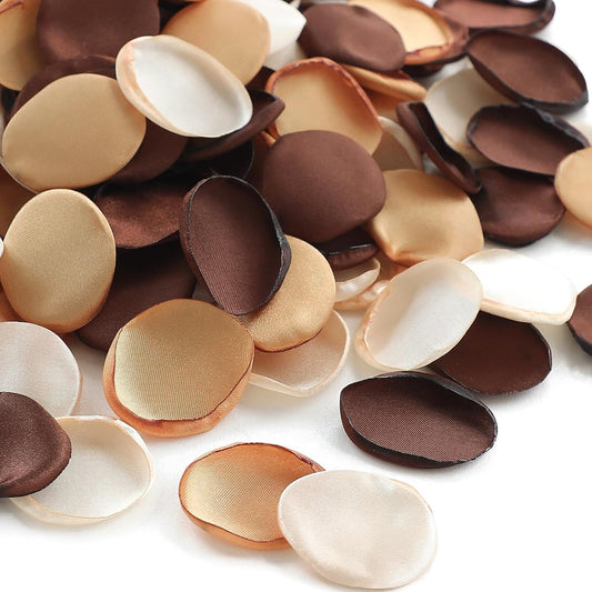 Floroom 300pcs Rose Petals Rust Brown Earth Tones Faux Silk Flower Petals for Wedding Flower Girl Basket Aisle Scatter Dinner Table Centerpieces Party Confetti Bridal Shower Romantic Night Decoration