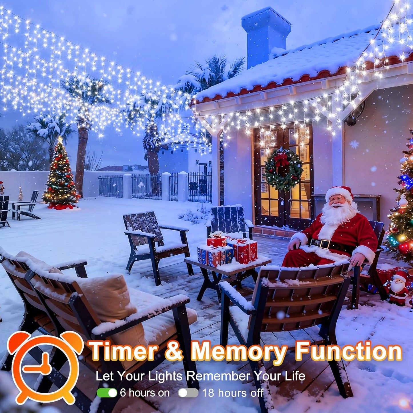 KNONEW 164FT 1600 LED Christmas Lights Outdoor Decoration White Timer 8Modes Hanging Fairy String Lights with 320 Drops, Plug in Waterproof Indoor Decor for Holiday Wedding Party Window Garden