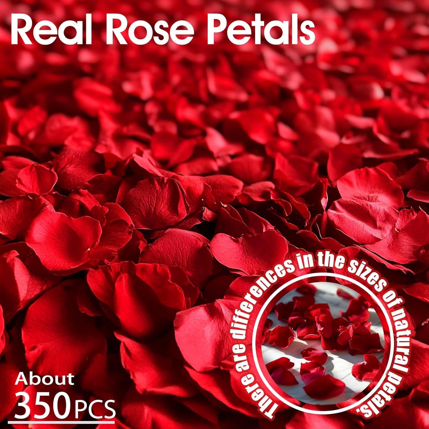 340 PCS Real Red Rose Petals, 3.17oz Dried Flower Confetti Petals for Wedding Flower Girl to Throw at Wedding Party, Romantic Night Bridal Shower Valentine's Day Decor