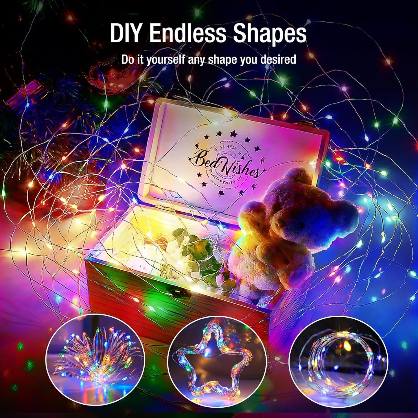 6 Pack Fairy Lights Battery Operated - 7ft 20 Led Twinkle Lights 3 Modes, Multi-Colored Bulk Mini String Lights Waterproof for Mason Jars Vases DIY Party Wedding Decoration Christmas