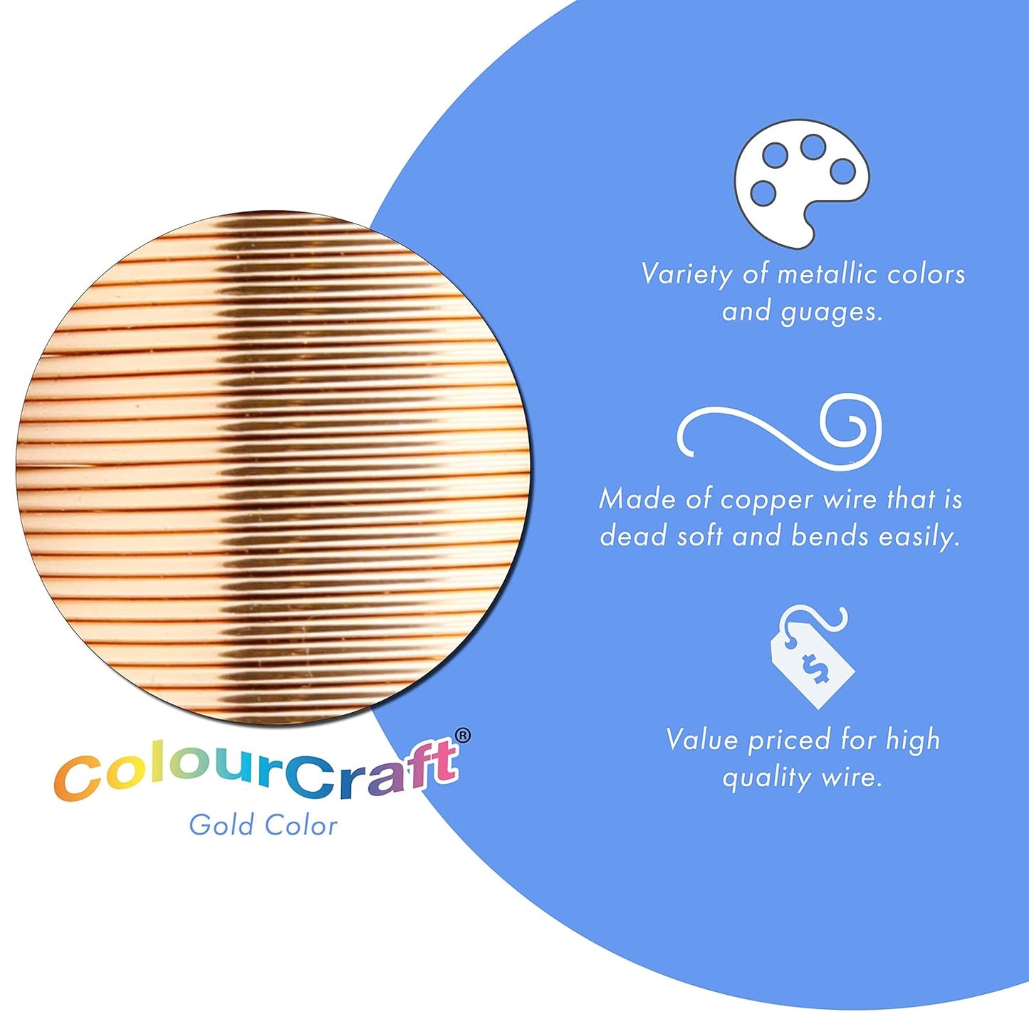 Beadalon ColourCraft Wire, 20 Gauge, Copper Color, 15 yd Spool