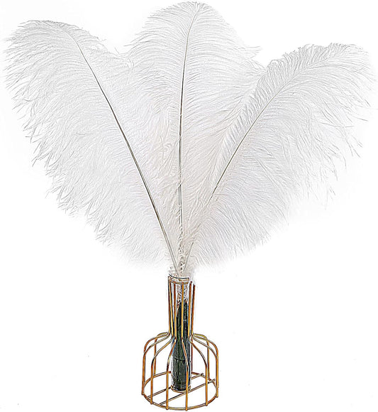 THARAHT 12pcs White Ostrich Feathers Natural Bulk 16-18Inch 40cm-45cm for Wedding Party Centerpieces Easter Gatsby and Home Decorate Ostrich Feathers
