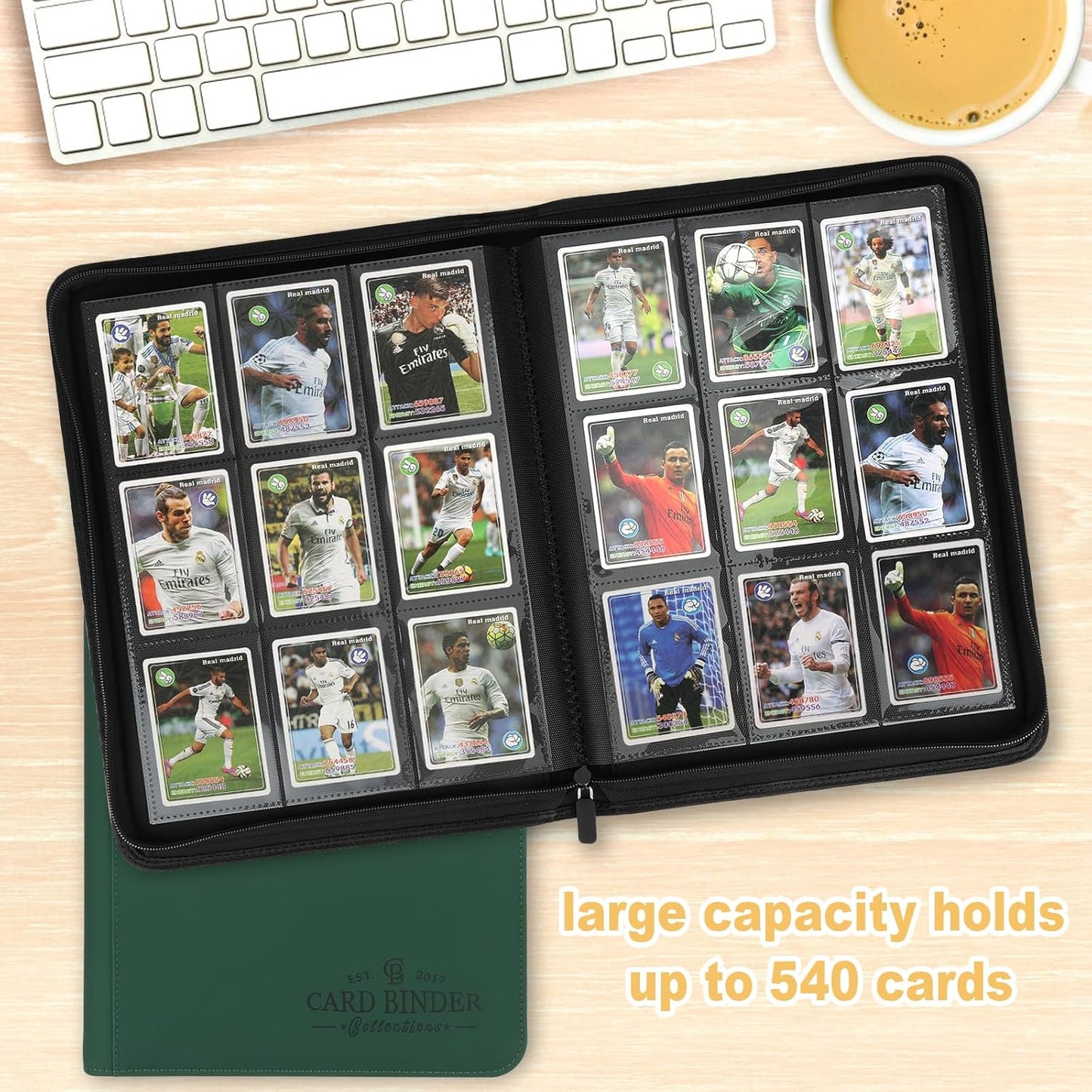 Trading Card Binder, Card Collection Binder Album Folder with 540 Side Loading Pockets, 9 Pocket Trading Card Album Folder for TGC,MTG, Baseball Cards, Yugioh