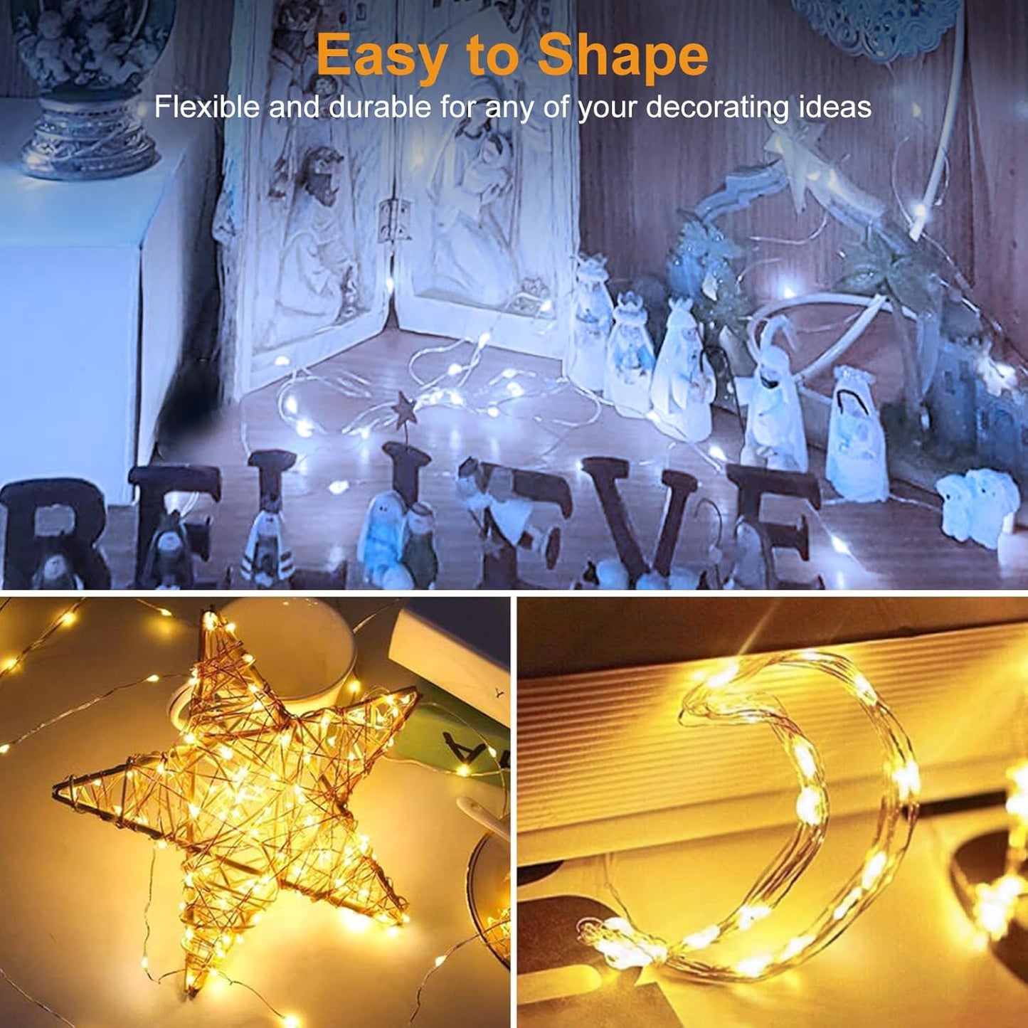 btfarm 18 Pack Fairy Lights Battery Operated [3 Modes], 7ft 20 Led Twinkle Lights String Lights Waterproof Bulk Small Mini Silver Wire for Christmas Mason Jars Wedding Table Centerpiece