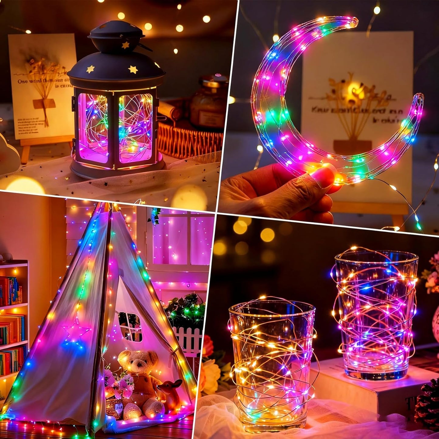ZNYCYE 10 Pack 10ft 30 LED Mason Jar String Lights 8 Modes with Timer Waterproof Fairy Lights Upgraded Battery（Included Operated for DIY Wedding Party Mason Jar Christmas Decorations (Multi-Color)
