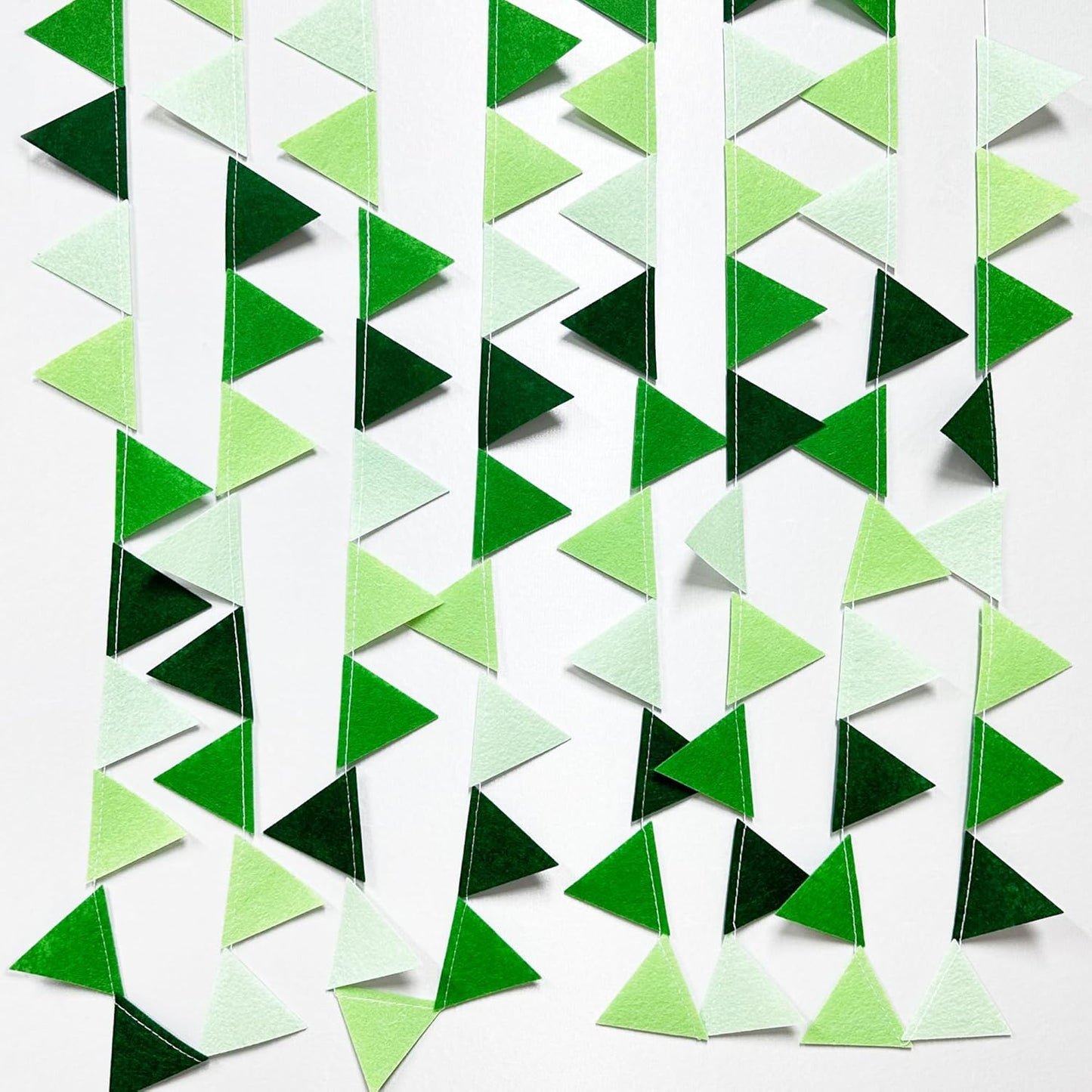 Green Party Decorations Ombre Green Felt Hanging Triangle Mini Bunting Pennant Banner Flag for Birthday Wedding Baby Shower Engagement Spring Summer St Patrick's day Party Classroom Nursery Decor
