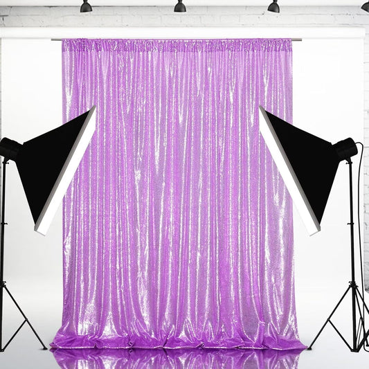 Eternal Beauty Lavender Sequin Backdrop, 8x10 Ft Glitter Background Curtains for Shimmer Photography Party Wedding Birthday Back Drop Decor