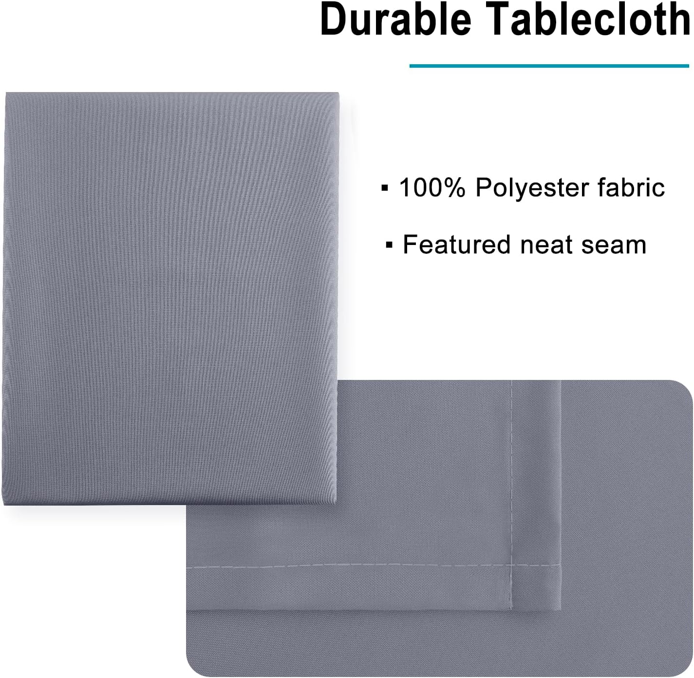 Hiasan Light Gray Rectangle Tablecloth - Waterproof Spillproof and Wrinkle Resistant Washable Polyester Table Cloth for Dining Party, 60 x 84 inch