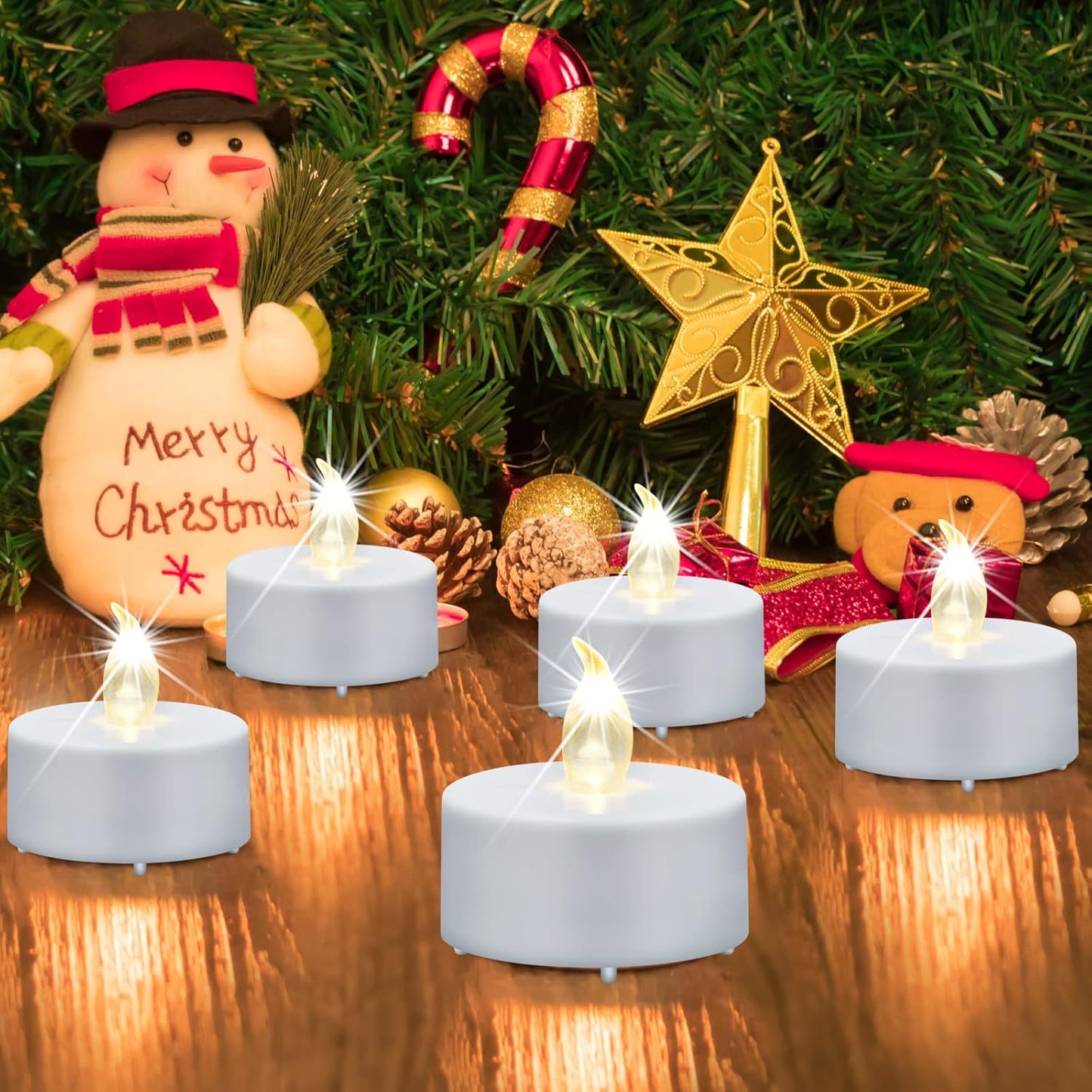 LED Tea Lights Candles- 50PACK Flameless Candles Realistic and Bright Flickering Long Lasting 200Hours for Holiday Celebration,Home Decoration Warm White