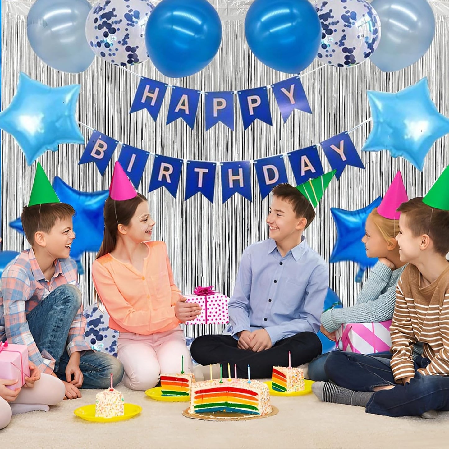 Silver Foil Fringe Curtain 3.3×8.3FT 6 Packs, Metallic Tinsel Curtains Party Streamers for Birthday Graduation Baby Shower Decoration (6pcs,3.3FT×8.3FT, Silver)