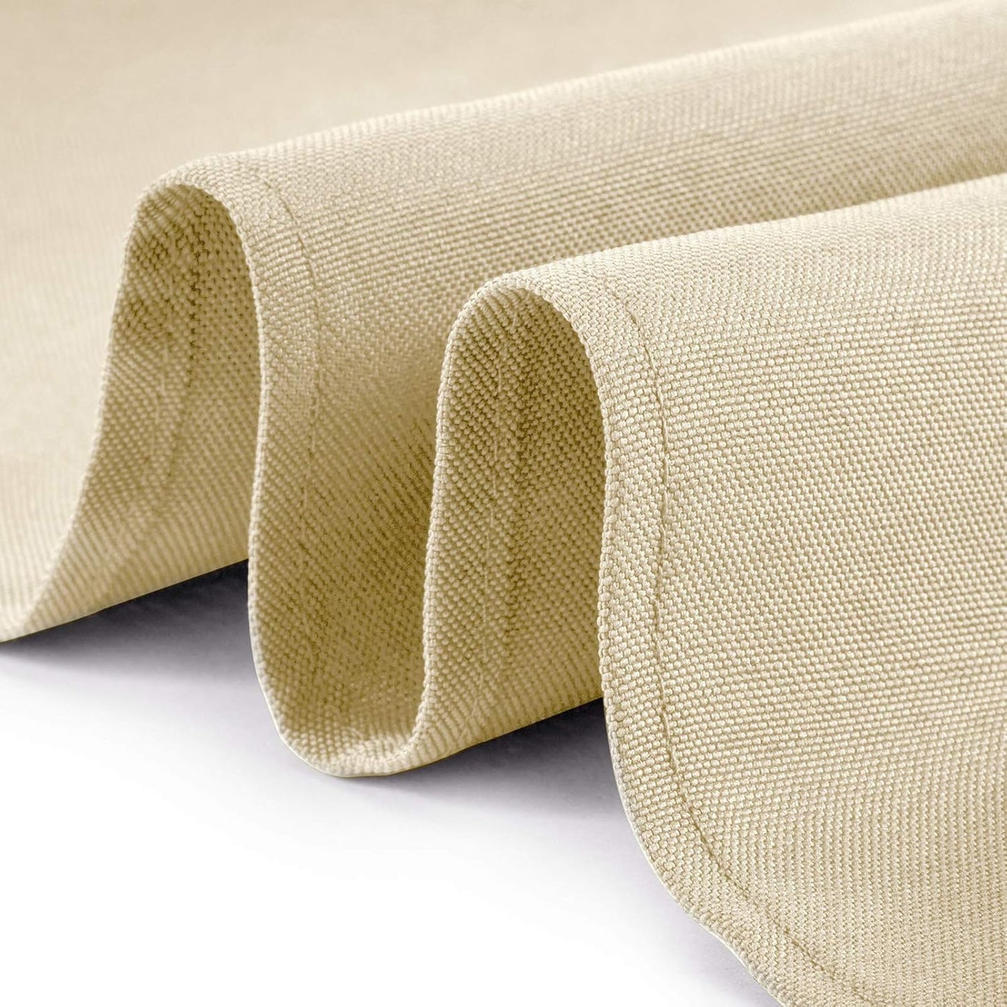 Lann's Linens - 10 Premium 90" Round Tablecloths for Wedding/Banquet/Restaurant - Polyester Fabric Table Cloths - Beige