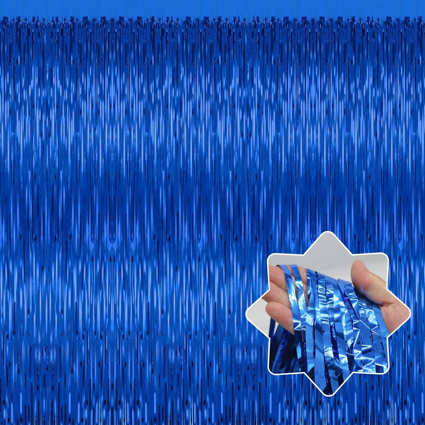 5 Pack Blue Backdrop Curtain Tinsel Streamers Ocean Themed Decor Birthday Party Decorations Foil Fringe Backdrop Graduation Baby Shower Bachelorette Winter Party Decorations Supplies