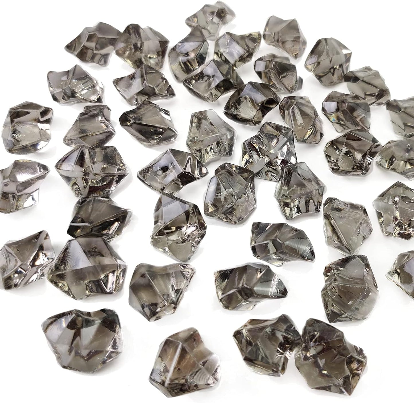 HappyFiller Halloween Decoration 160 Pack Gray Fake Crystal Ice Stone,Acrylic Rocks Gems,Grey Vase Fillers Diamond Cube,Table Scatters,Arts Craft,Wedding Centerpieces,Party Event Decor,Fishbowl