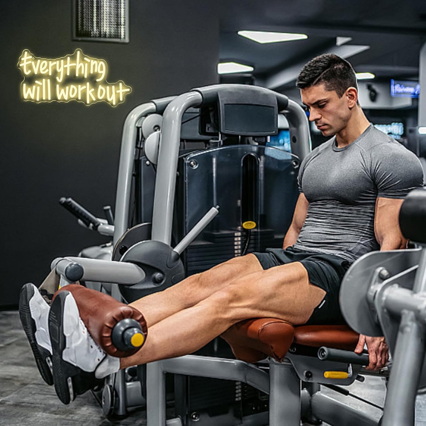 Everything Will Work Out Neon Sign,Inspirational Letter Neon Light Positive Affirmation Light up Sign for Office Bookstore Classroom(16.54 * 8.27In)