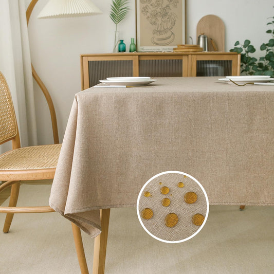 NLMUVW Linen Tablecloth for Square Tables - Burlap Textured Table Cloth Water Resistant Farmhouse Decorative Table Cover for Dining Kitchen Card, 48 x 48 Inch